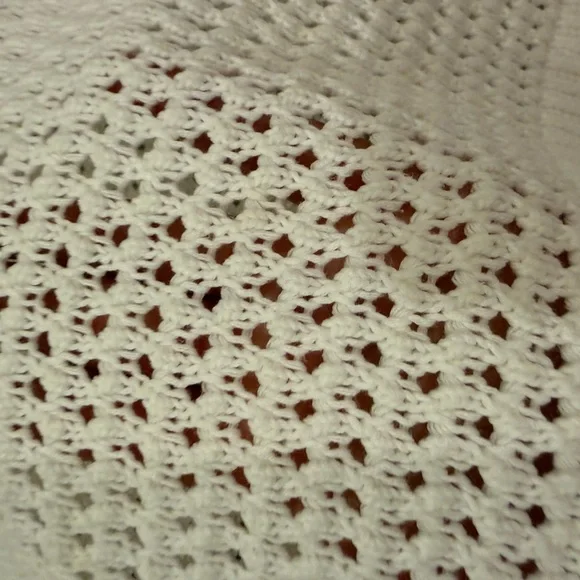 ME+EM White Open-Knit Cotton Sweater Tagged size L, fits more like S-M (!) - Picture 5 of 12